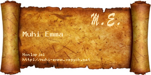 Muhi Emma névjegykártya