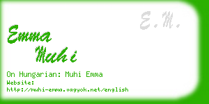 emma muhi business card